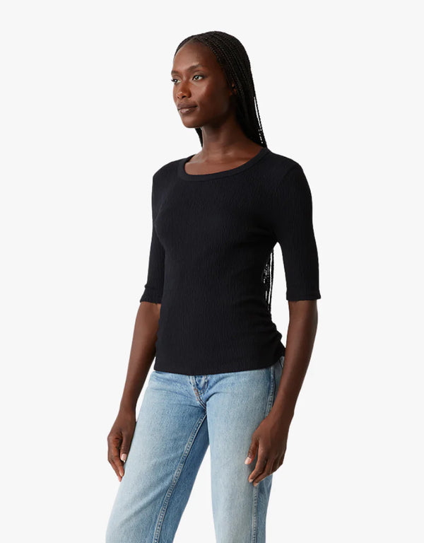 WHITNEY ELBOW SLEEVE CRINKLE KNIT (available in 2 colors)