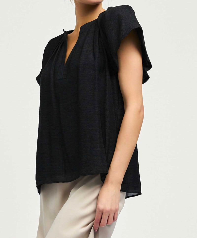 V NECK FLUTTER SLEEVE TOP (available in White & Black)