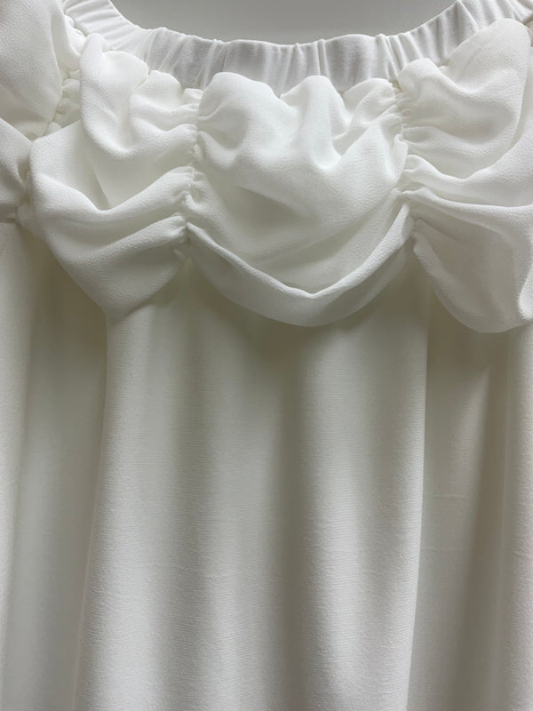 RUCHED LONG SLEEVE BLOUSE (in white only)