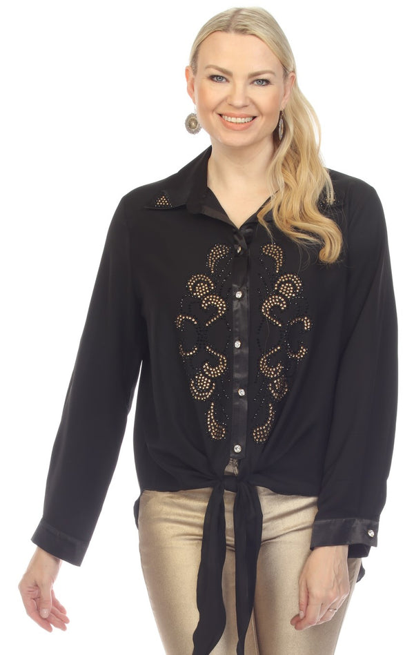 KRISTINA BLOUSE WITH RHINESTONES