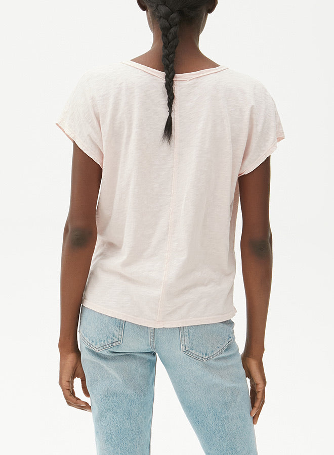LIZZY V NECK TEE (AVAILABLE IN CHALK & SHADOW)